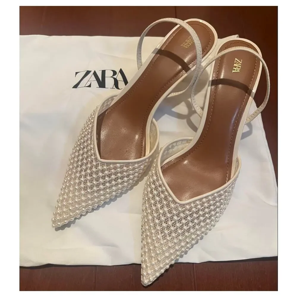 ZARA Blogger Fave!!! Embellished Slingbacks NWT US 7.5